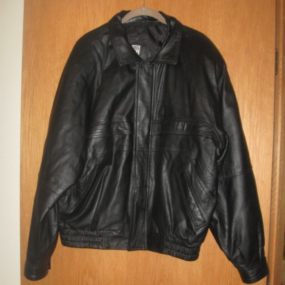 Greg Bell Black Leather Coat